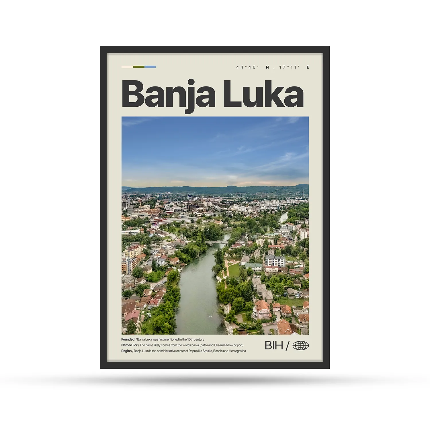 Grad Banja Luka personalizovani poster unikatni poklon Artilium