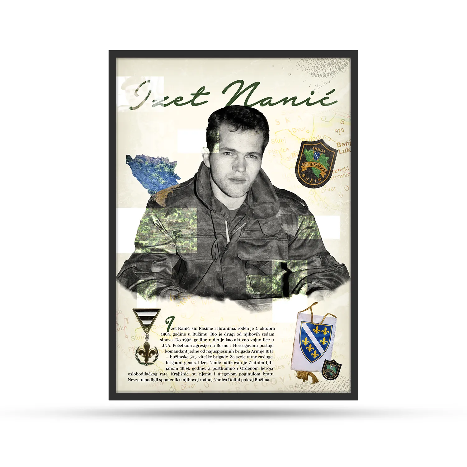 Izet Nanić Bužim personalizovani poster poklon Artilium