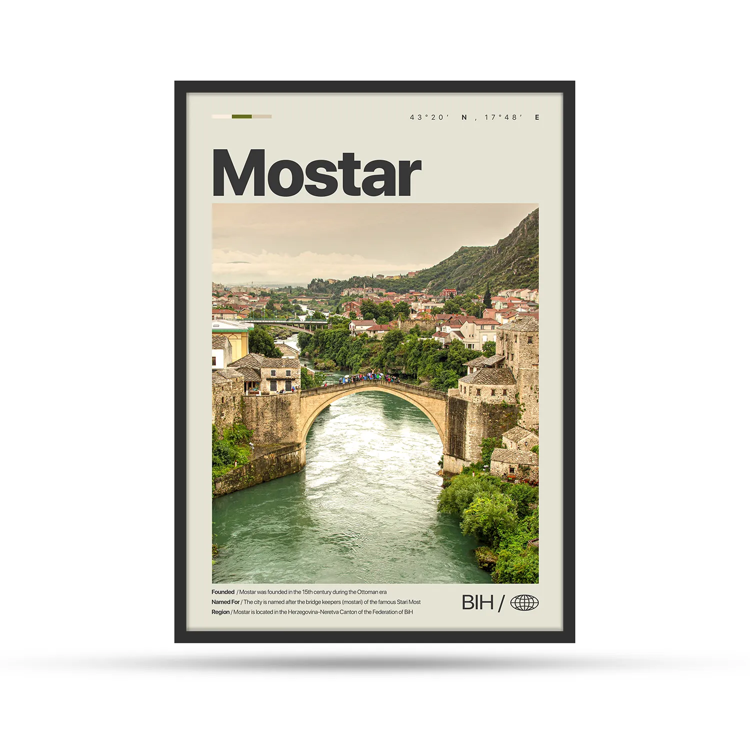 Grad Mostar personalizovani poster poklon Artilium